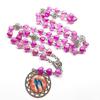 Retro Rosary Beads Chains Acrylic Glass Mary Necklace Trendy Prayer Pendant  Jewelry Gift