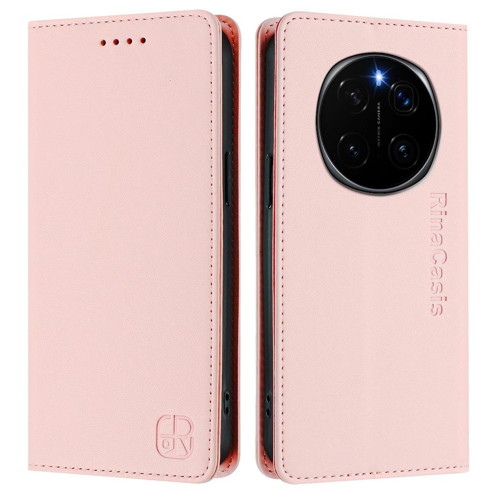 For Honor Magic7 Pro 5G Leather Case RINACASIS RC01 Phone Cover with RFID Blocking Wallet Stand