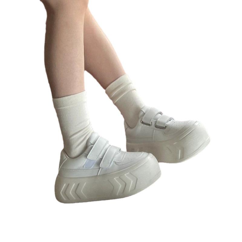 Zhao Ruth platform white shoes heightening Velcro casual shoes children round head versatile big head shoes board shoes women