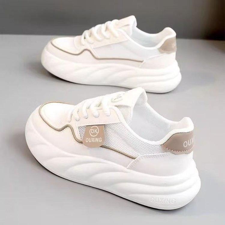 Breathable advanced soft sole versatile little white shoes women's 2025 new student casual sports shoes mesh heightening board shoes