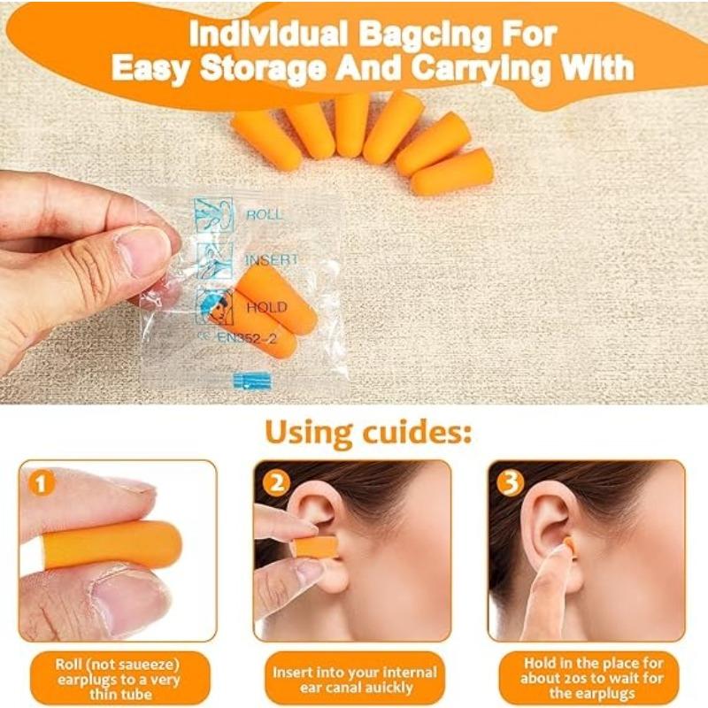 10/20/50Pairs Anti Noise Earplugs Work Study Sleep Travel Aircraft Noise Reduction Soft Foam Earplugs Separately Packaged