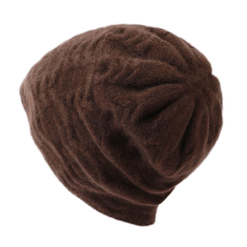 100% Pure Cashmere Women's Versatile Chunky Knit Fisherman Hat - Thickened Warm Solid Color for Casual Wear