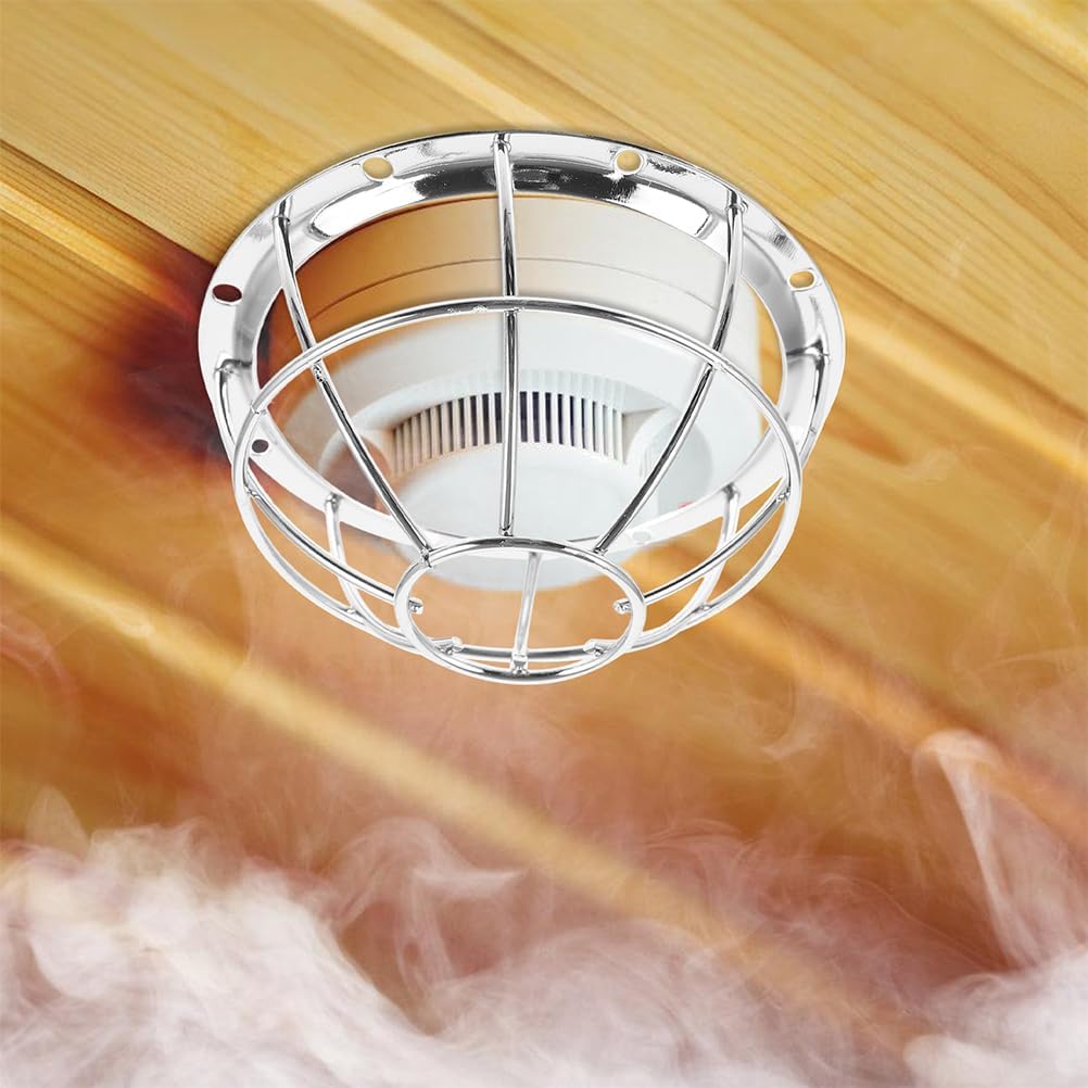 Cabilock Fire Sprinkler Head Guard, 2pcs Silver Iron Sprinkler Head Cage Cover Pendent Upright Horizontal Sidewall Sprinkler Heads Shell for