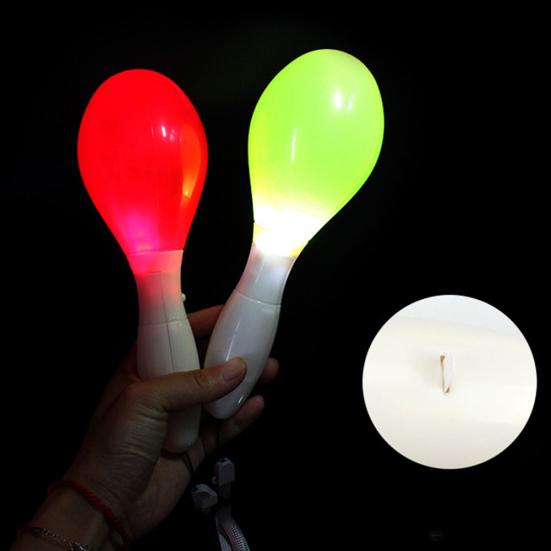 LED Blinkende Maraca Lanyard Perkussion Musikinstrument Konzert Gefallen Spielzeug