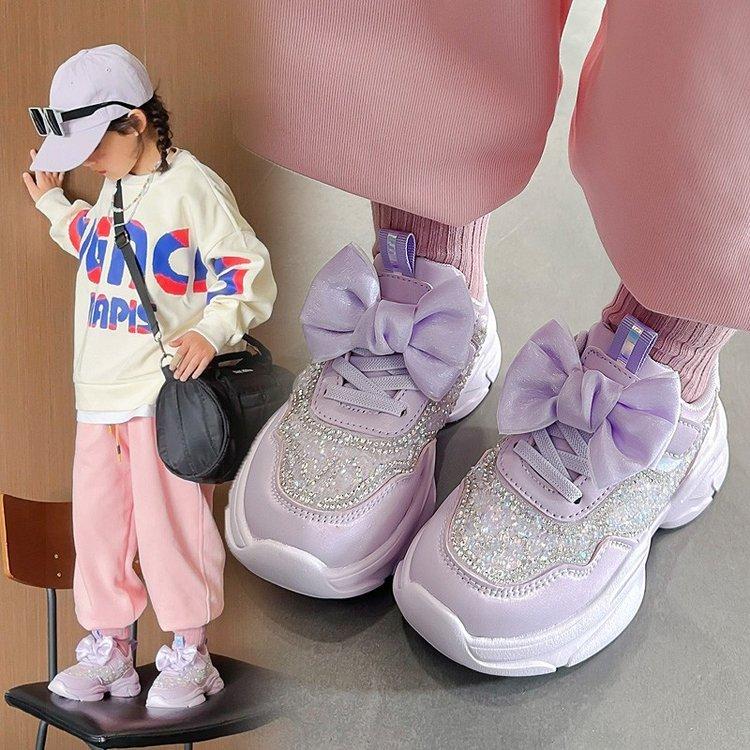 Girls shoes sports shoes 2025 spring and autumn new children's casual shoes little girl spring pink foreign style dad shoes