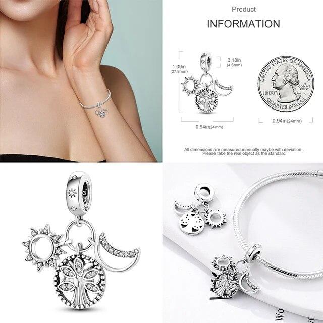 925 Sterling Silver Fjäril Flygplan Hjärta Berlocker Pärlor Armband DIY Boutique Smycken Gåva