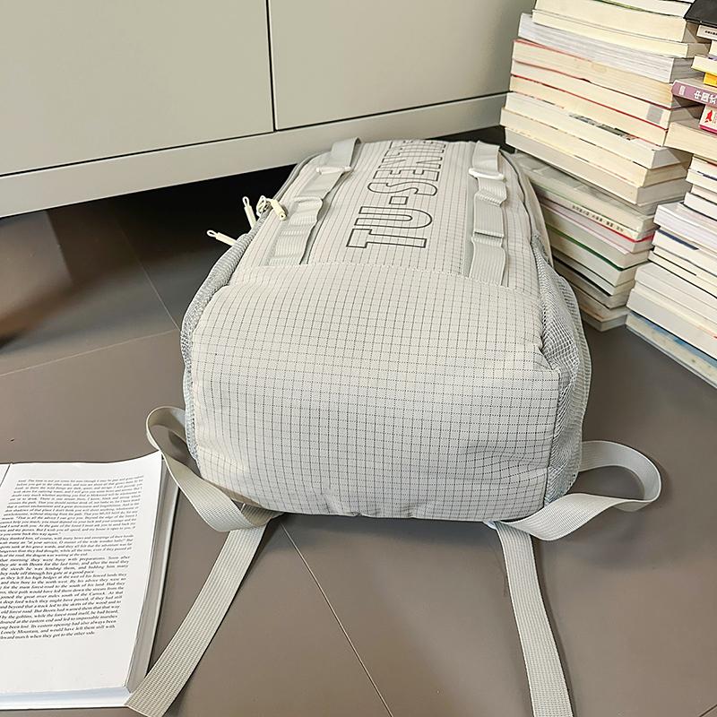 Large Capacity Backpack Men Travel Computer Backpack Letter Print Student Class Commuter Schoolbag