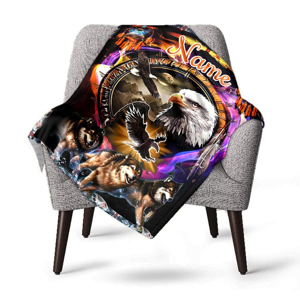 Native And Wolf Home Customize Your Name Blankets Comfortable Soft Lightweight Allseason Multipurpose Blanket For Picnics Sofas Offices Beds Living