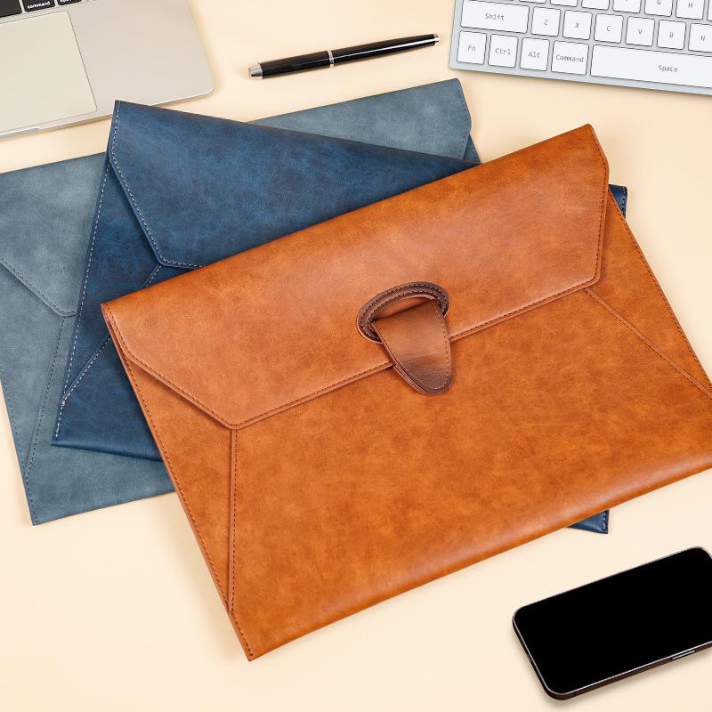 A4 Waterproof Leather Business Document Bag - Customizable Minimalist Briefcase with Logo Printing