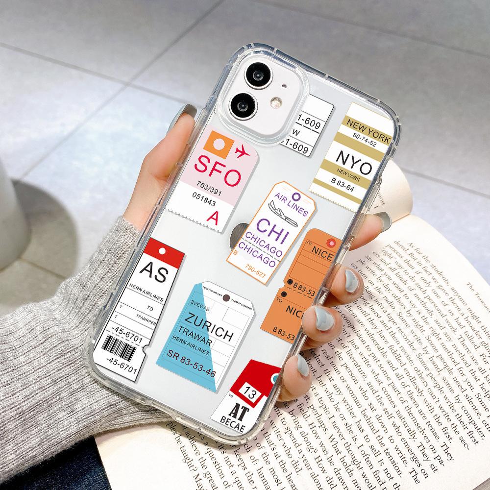 Cartoon Painting for iPhone17Pro for Apple 16 Air Cushion 15 Anti-drop 14 Transparent Mobile Phone Case Soft Case