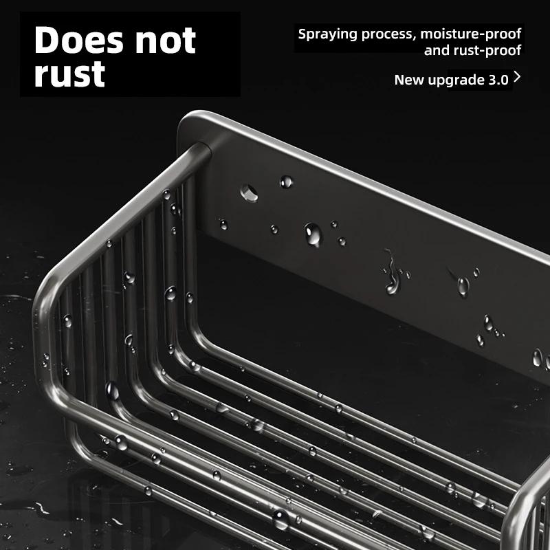 Bathroom Paper Towel Rack Punch-Free Toilet Paper Storage Rack Accessories Aluminum Shower Shelf Bathroom Organizer