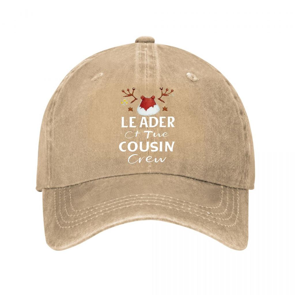 Christmas Reindeer Santa Hat Cousin Crew Washed Baseball Cap Outdoor For Womens Unisex FeUnisex