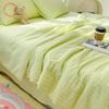 Seersucker Summer Cool Quilt Solid Color Comfortable Naked Sleep Thin Blanket Ice Silk Bedding Queen Quilt Size Blanket Summer