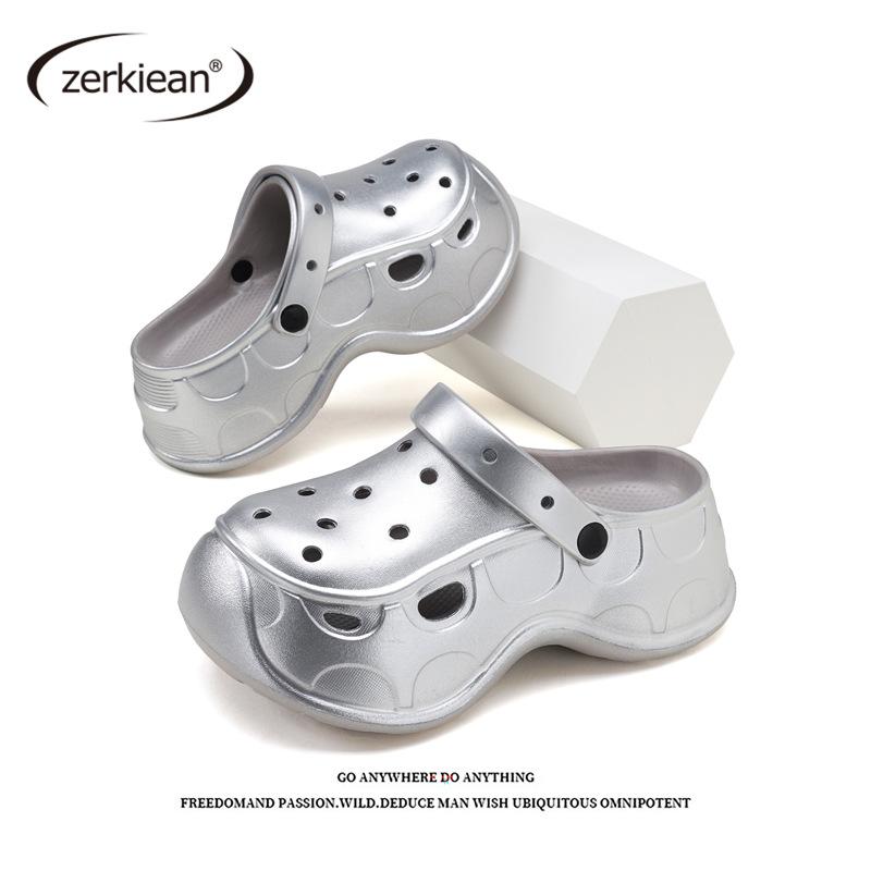 DIY hole shoes women's summer wear new heightening platform eva cool slippers women