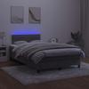 Vidaxl Letto Continentale Con Materasso E LED, Grigio Scuro, 120X190 Cm