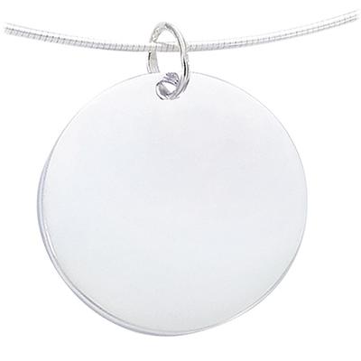 [F6287] - Virgin 'Round Medal' Silver Pendant - 2.5 Cm