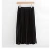 Jupe plissée trapèze élégante pour femmes, longue, décontractée, taille haute, Maxi, printemps été