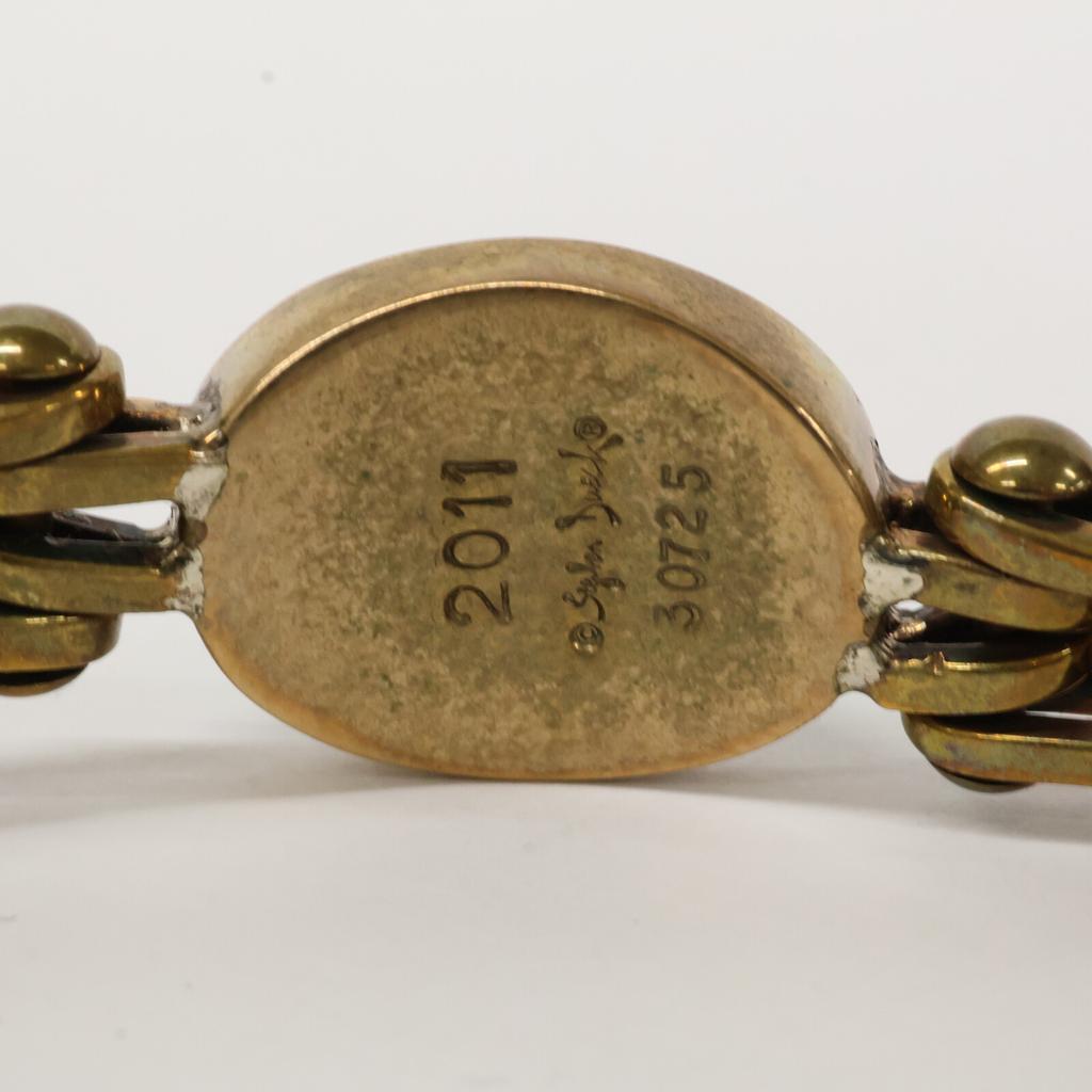 STEPHEN DWECK 2011 Flower Carving Turquoise Bracelet Gold/GreenUsed