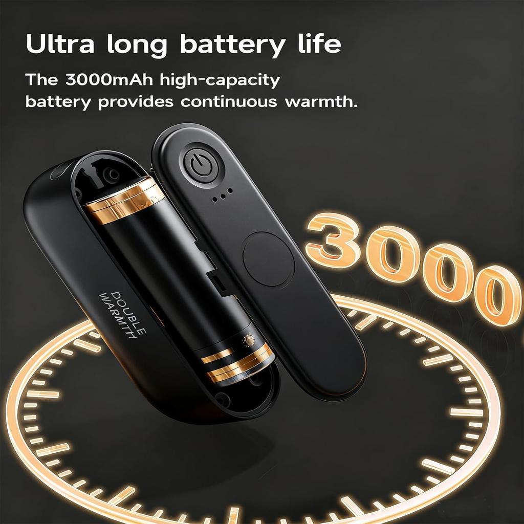 2Pcs/Pair Magnetic Electric USB Hand Warmer 3000mAh Mini Portable Heater Rechargeable Handwarmers for Christmas Outdoor Gift