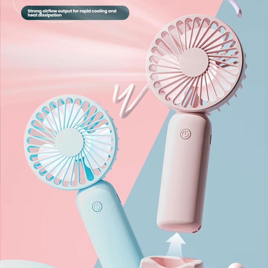 Kingdee Handlicher Mini-Ventilator, Kleiner Schreibtischventilator, Schlafsaal USB-Ventilator, Outdoor Tischventilator Büro Wiederaufladbarer Hochleistungs-Kleiner Ventilator, Pink