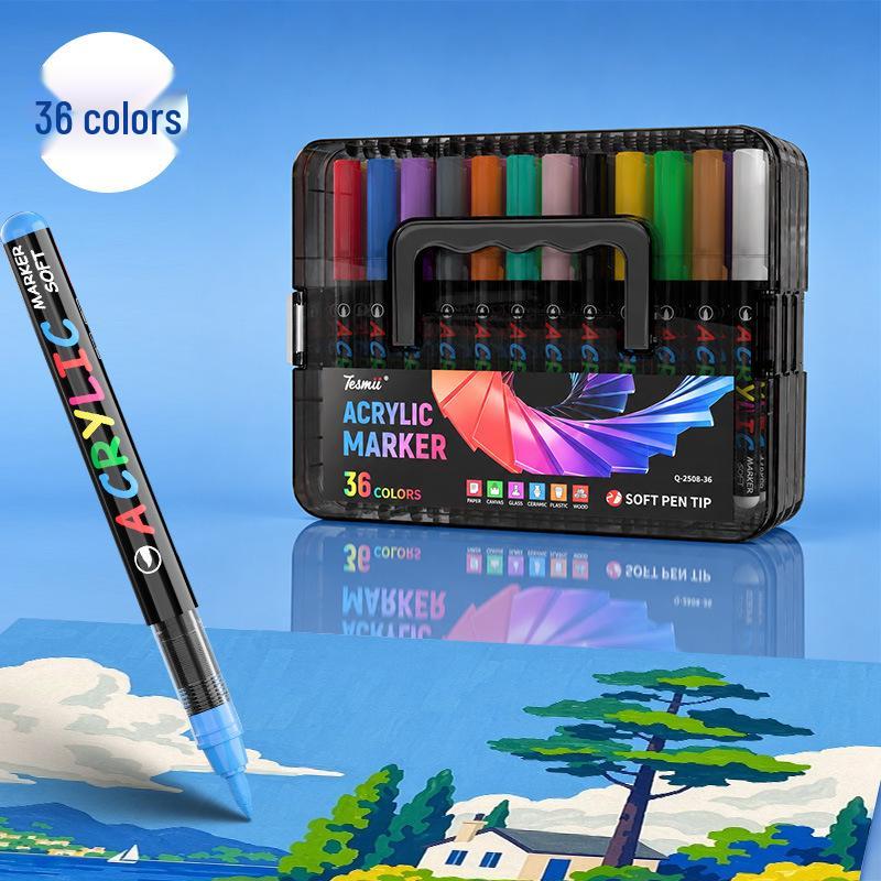 Kusai Stackable Quick-Drying Waterproof Soft Tip Acrylic Marker Pen