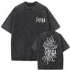 Washed Vintage Metal Rock Band Gojira Skeleton Graphic T-shirt Men Women Fashion Man Streetwear