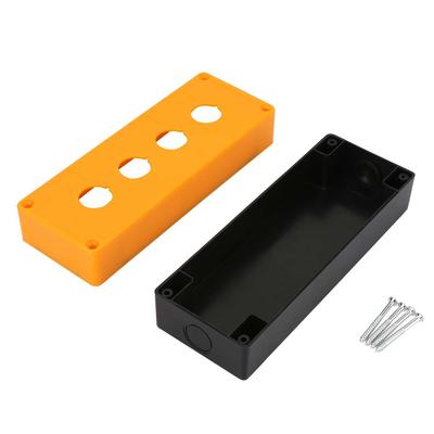 BX4 22mm Cuatro Agujeros Interruptor de Botón Pulsador Control Caja Protectora Estuche Impermeable (Amarillo)