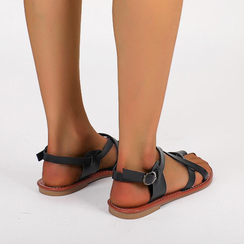 High Quality Shoes for Women Buckle Strap Set of Toes Women's Sandals Summer Solid Ladies Slippers Zapatillas De Muje