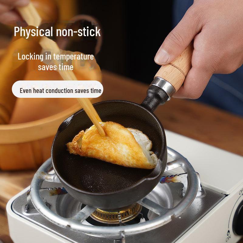 Compact Non-Stick Cast Iron Oil Pot with Pouring Spout