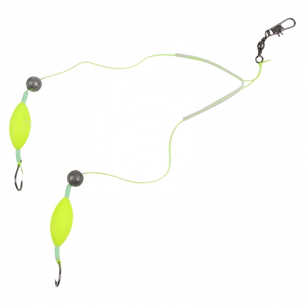 Attractive Silver Finish Double-Hook Rig Fishing Hooks Metal Fishing Hooks