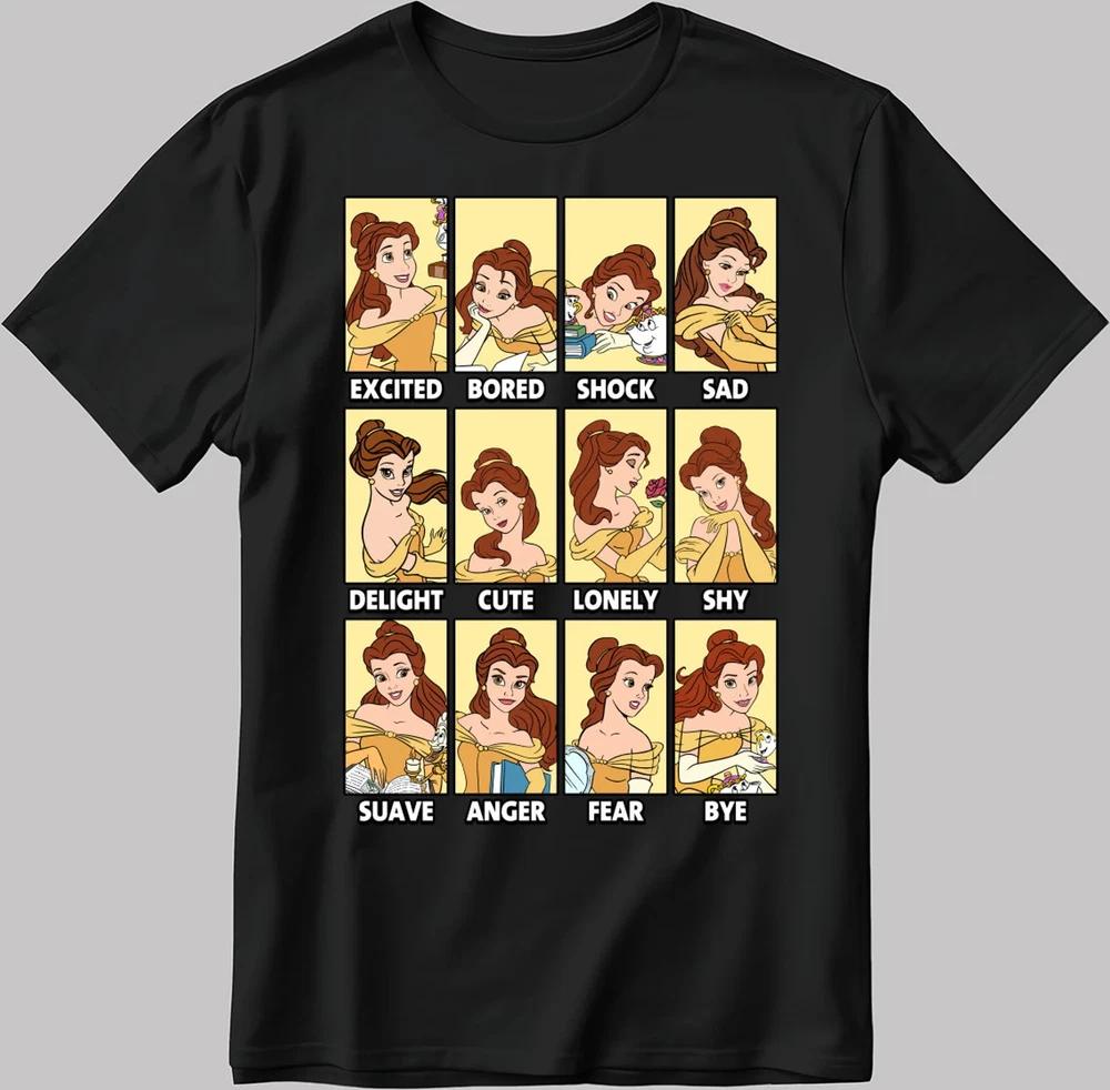Beauty And The Beast Belle Princess Moods Black TShirt S