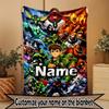 Custom Name Personalized Ben 10 Cartoon Print Blanket, Home Decor, Bedroom, Sofa, Camping, Couch, Gifts for Birthday ChristmasEnthusiasts