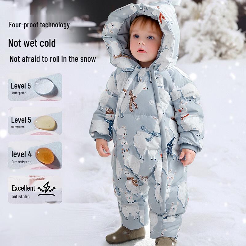 EMXEE Baby 90% White Goose Down Winter Jumpsuit