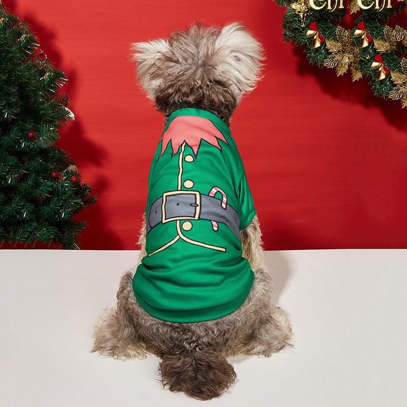 Nowy Rok Print Pies Kot Koszulka Boże Narodzenie Bawełna Ubranka dla Zwierząt Ubrania dla Małych Psów Szczeniak Chihuahua Swetry Masscota płaszcz pies