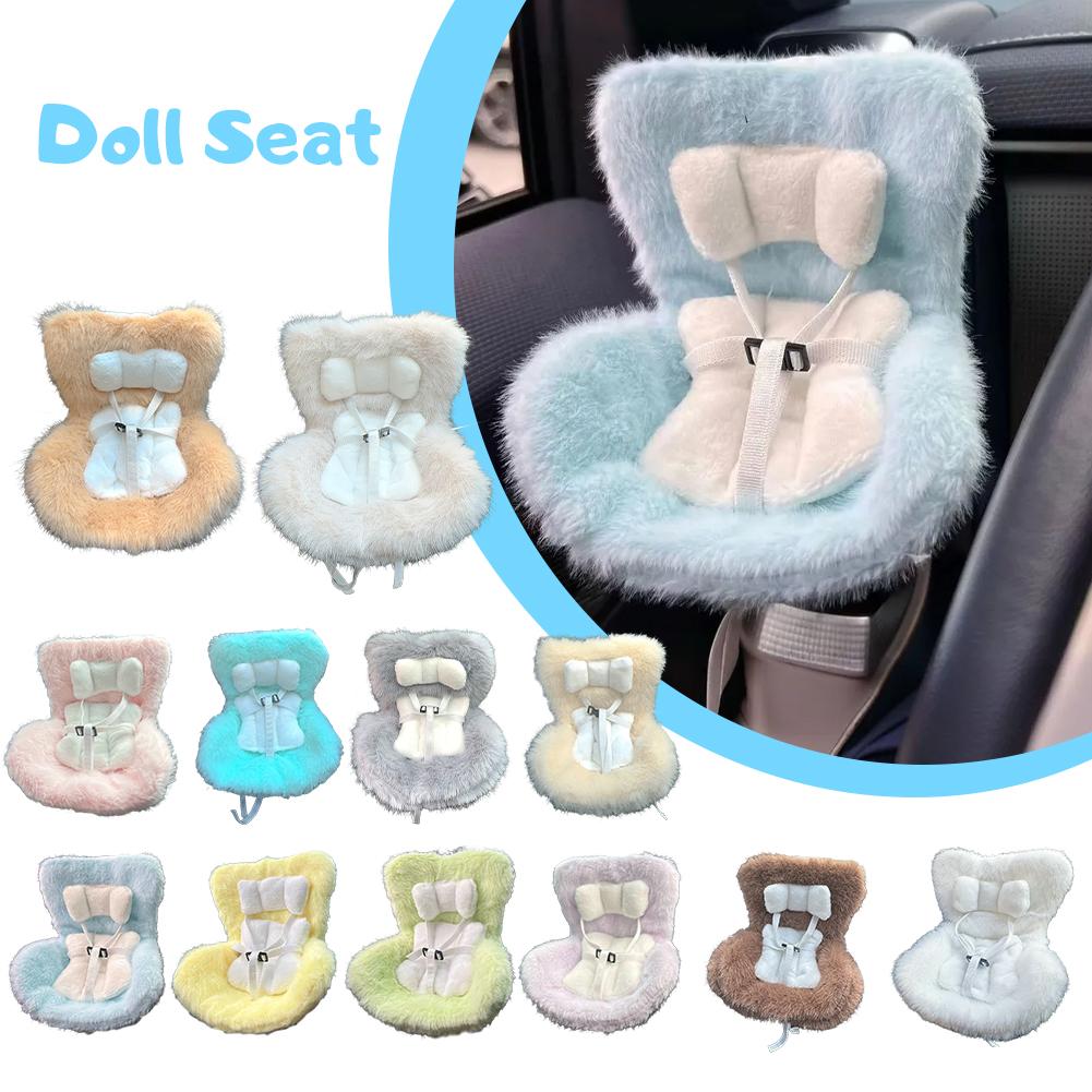 Car Seat Vent Clip For 17CM Dolls Cute Safety Carseat With Soft Cushion Car Safety Seat Ornament Cars Air Vent Decoration Chair