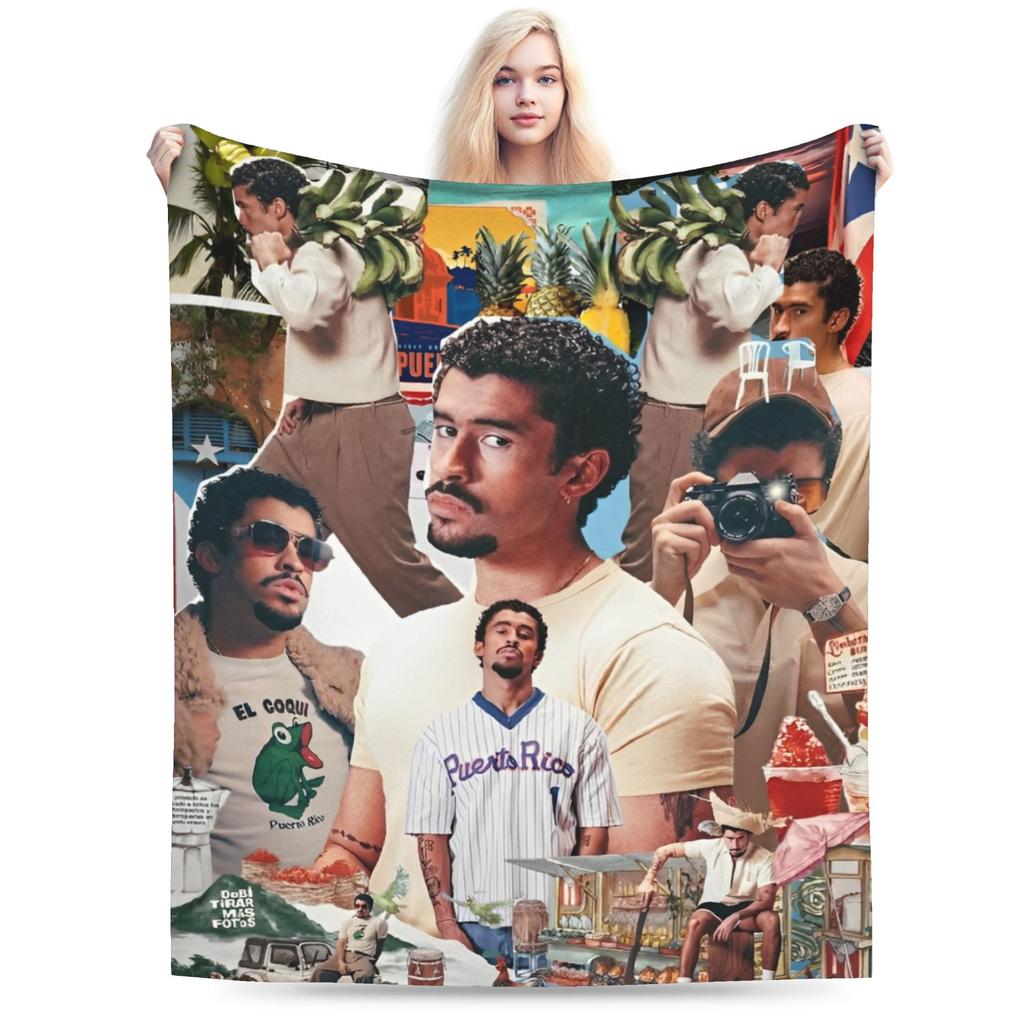 Bads Bunnys Debi Tirar Mas Fotos DTMF 2025 Blanket Super Soft Warm  Throw Blankets for Sofa 50x60 Inch Multi-size Rug Piece