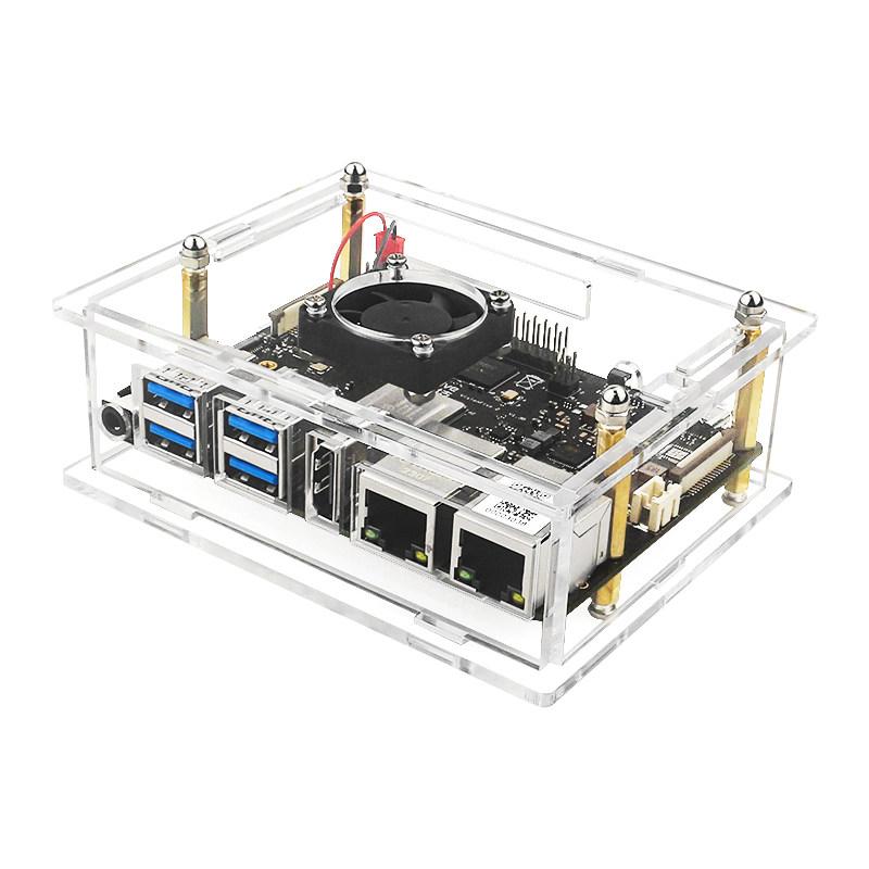 VisionFive 2 Dev Board Case Transparent Acrylic Enclosure with Cooling Fan