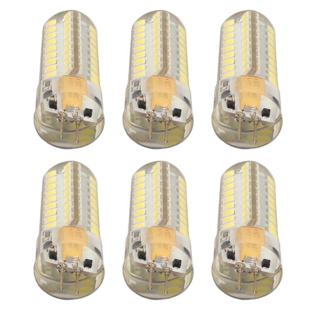 6pcs G4 LED Bulb 700LM 7W 72LED 360 Degree Lighting Silicone G4 Bulb for Ceiling Light Wall Light AC DC12V White Light