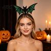 Cool Dark Style Headband Halloween Bat Headband Felt Glitter Hairband Cute Hair Decor for Costume Festival Masquerade Party Prop Comfortable Girls