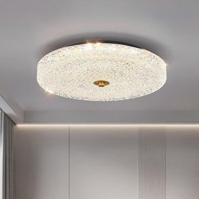 Lámpara de techo LED de lujo ligera y protectora para los ojos, lámpara de estudio y dormitorio, moderna, sencilla, romántica y cálida, lámpara circular para dormitorio principal