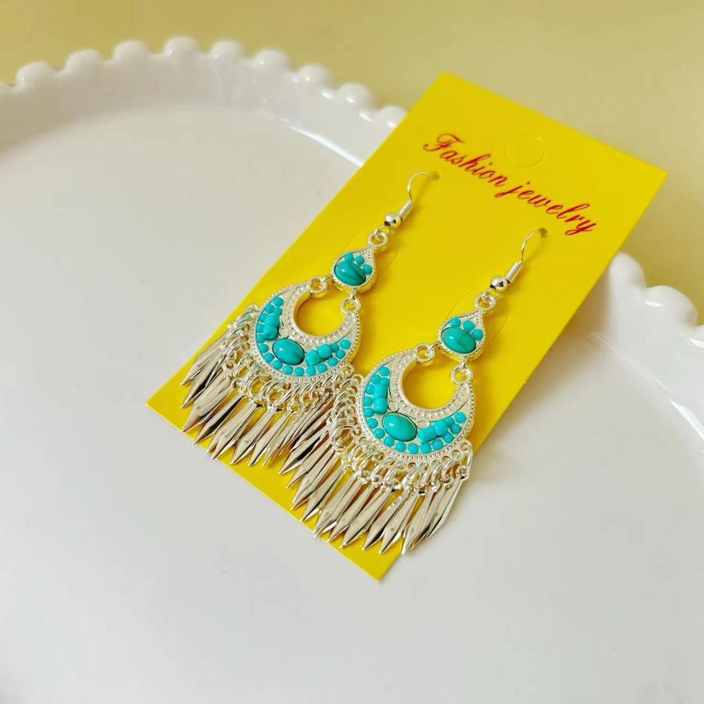 Ethnic Bohemian Long Tassel Earrings Vintage Beach Vacation Jewelry Retro Drop Dangle Ear Accessories For Women