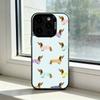 Cute Dachshund Sausage D-Dog Phone Case For iPhone 17,16,15,14,13,12,11 Plus,Pro Max,XS,Colored Silver Plated Inside Cover