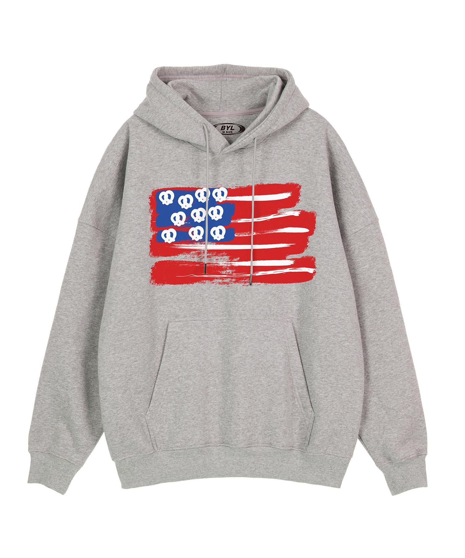 Biel American Flag Pretzel Hoodie Gray M (Brushed)