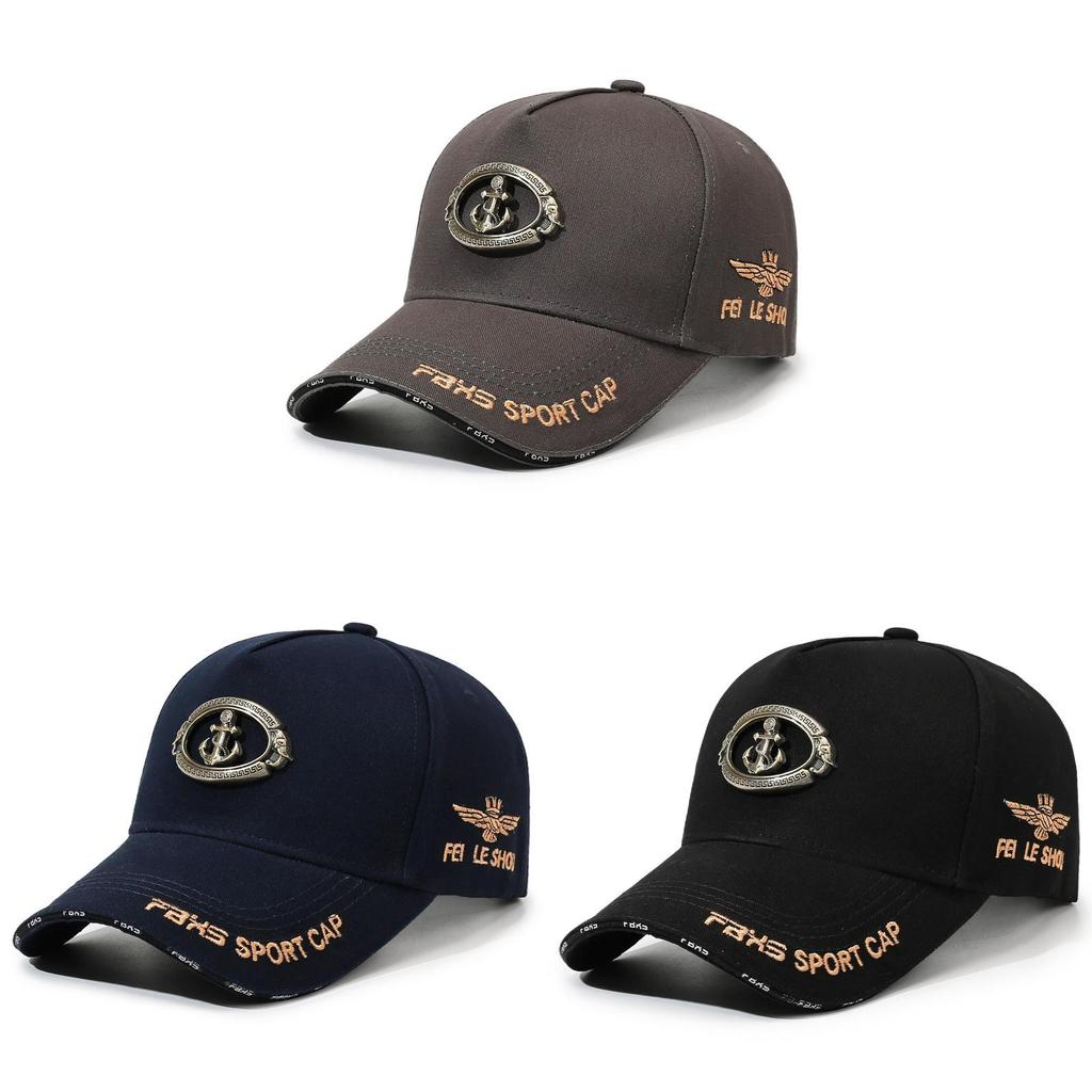 Mens Casual Baseball Cap With Embroidered Anchor For Outdoor Sun Protection
