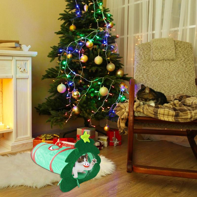 Kitten Tunnel Stable Kitty Tunnel Peephole Toy With Ball For Cat And Wear-resistant Cat Tube Expandable Cat Tunnels For Indoor