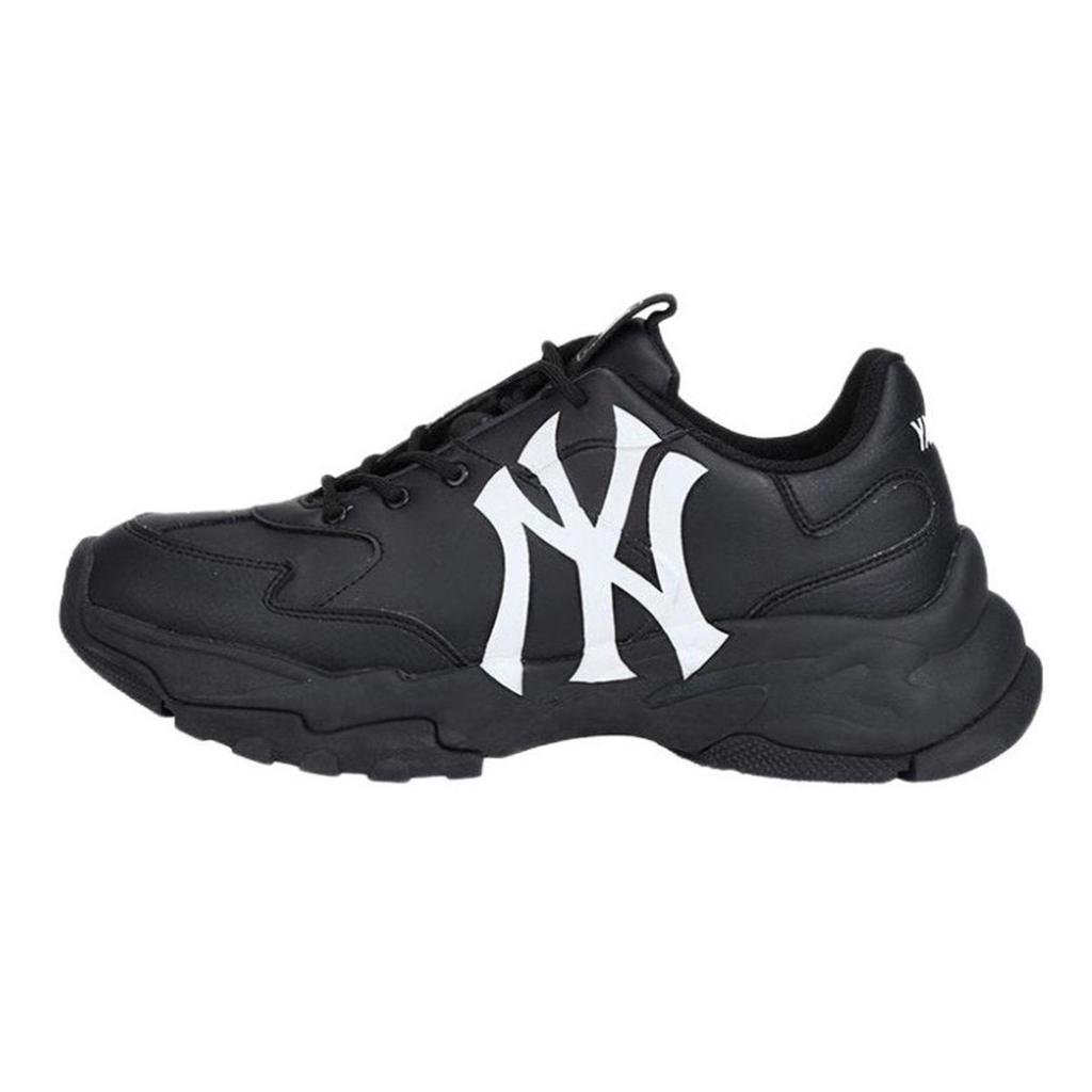 MLB Big Ball Chunky Abrasion Resistant Height Increasing Low top Chunky Sneakers Unisex Black White 3ASHC101N-50BKL(Team147-)
