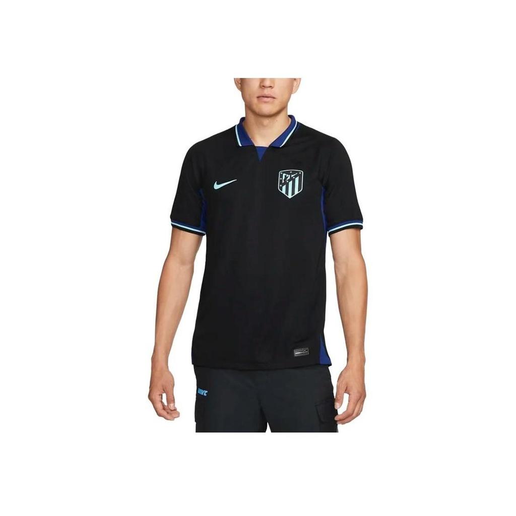 Nike Atlético Madrid Stadium Series Jsy Fashion Comfortable Versatile Short Sleeve Football Shirt Men Tops Black DJ7671-010