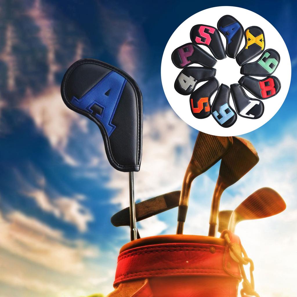 10 Pcs Golf Iron Head Covers PU Golf Head Covers New Colorful Magnet Closure Headcovers Practical Wear Resistant golf Protectors