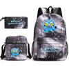Movie Peripheral Print Backpack, School Bag Student Campus With Plush Ball Backpack