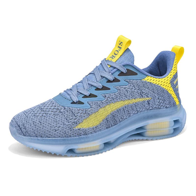 Large Size Sports Shoes Fly-woven Mesh Air Cushion Shock-absorbing Running Shoes Soft-soled Travel Shoes